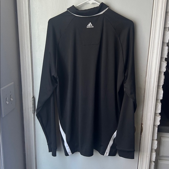 Black and White Long Sleeve Golf Adidas Polo Shirt. Pinehurst. - Picture 4 of 6